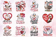 Cute Valentine Goose Design Bundle, an Illustration by RobertsArt (Thumbnail 4 of 10)