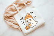 Halloween png, Cute Ghost png, an Illustration by Watercolor design (Thumbnail 3 of 3)