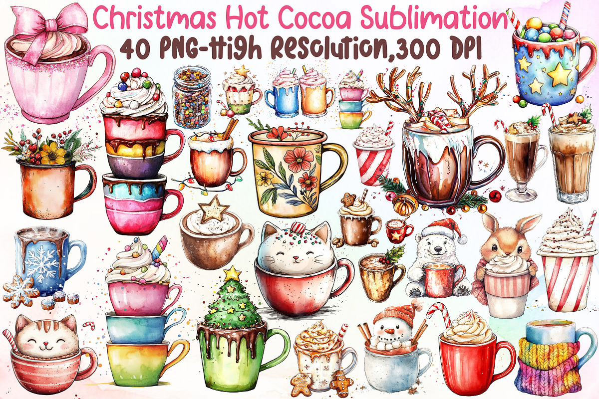 Christmas Hot Cocoa Sublimation Clip, an Illustration by Sublimation Artist (Photo 1 of 6)