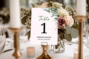 5x7 Table Number Mockup, Wedding