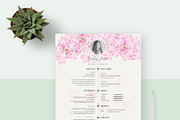 Floral Simple CV-Resume Template *C, a Resume Template by Showy68 Template (Thumbnail 2 of 5)