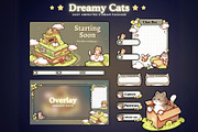 Dreamy Cats Animated Stream Package, a Social Media Template by TheDoodleSweets (Thumbnail 1 of 7)