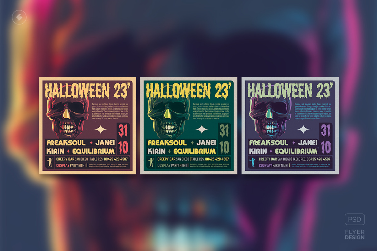 Halloween Skull 01 – Poster, Flyer, a Flyer Template by pixelsao (Photo 2 of 2)