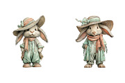 Whimsical summer bunny clipart, an Illustration by SinaCreation (Thumbnail 5 of 11)