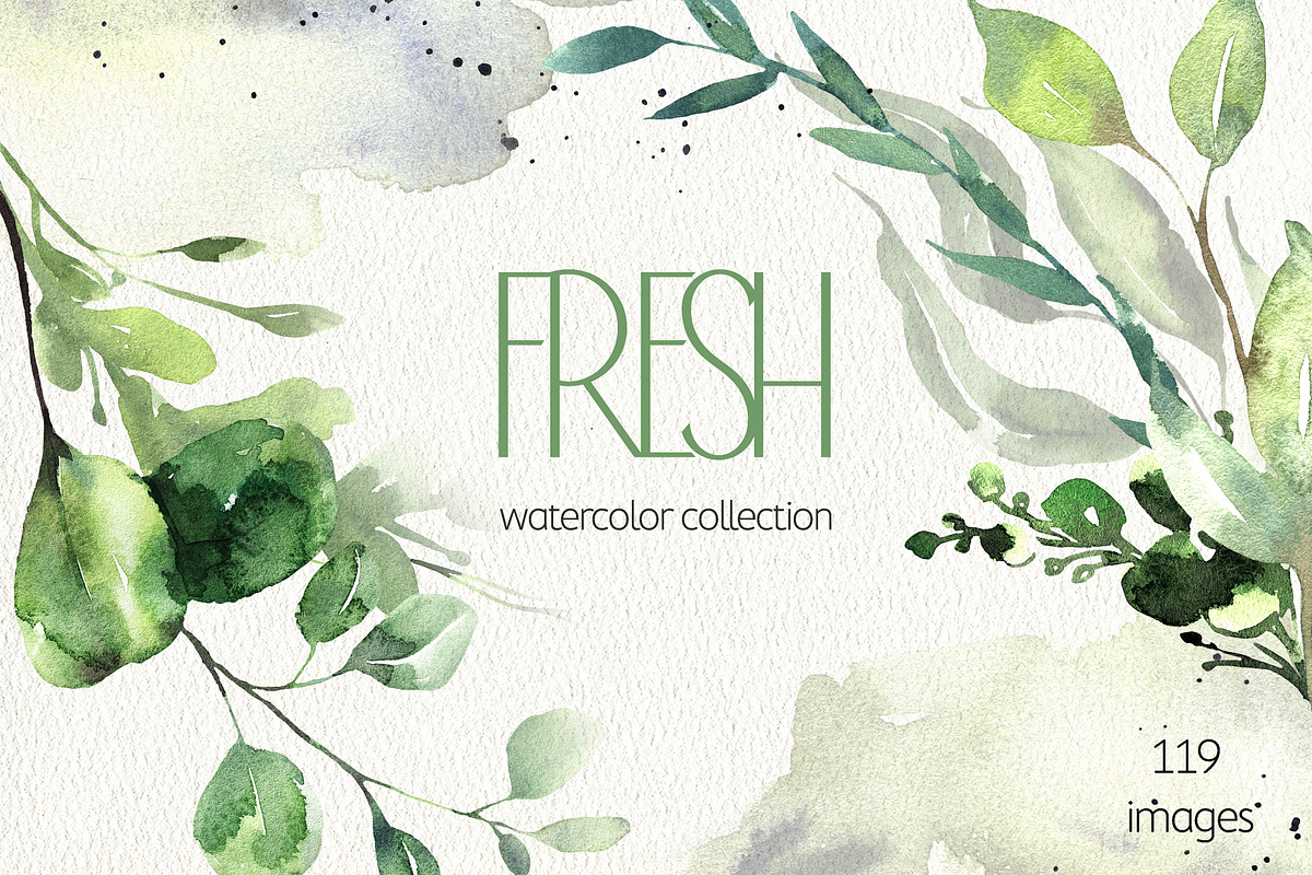 watercolor Leaves Collection, an Illustration by Les Frolova (Photo 1 of 9)