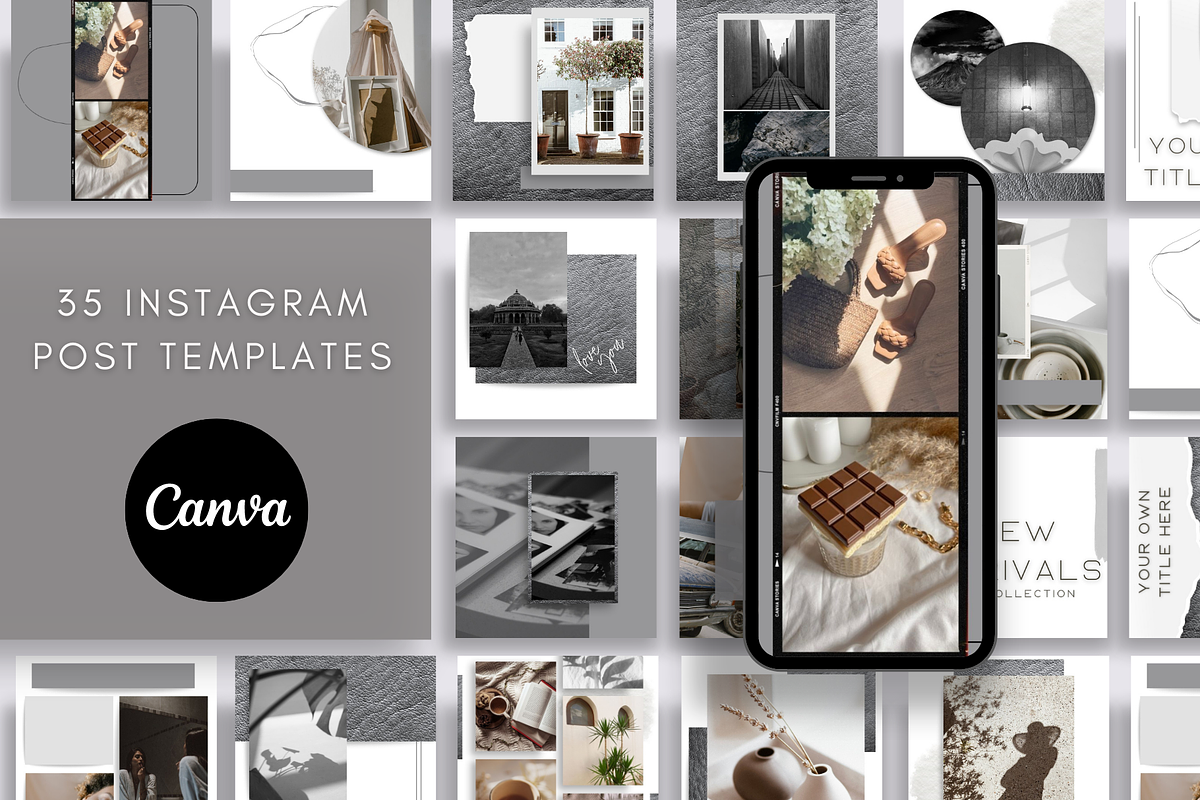 Gray Instagram Post  Templates/Canva, a Social Media Template by Innova Studio (Photo 1 of 7)