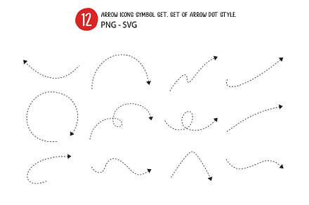 Arrow icons symbol set. Set of arrow