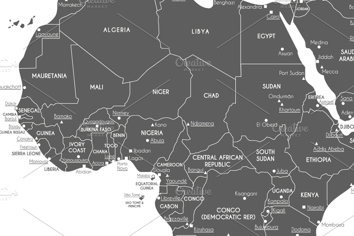 Vector World Map with main cities, an Education Illustration by asantosg (Photo 6 of 7)