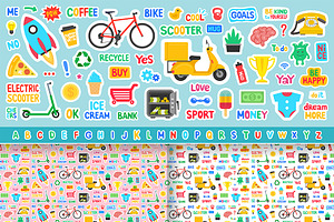 Cute Sticker Template Pattern