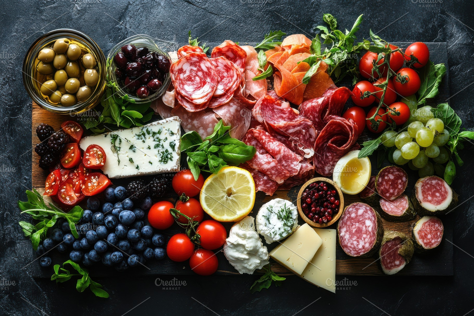 Delicious Italian Antipasto Platter, a Food & Drink Photo by Pixeness Studio