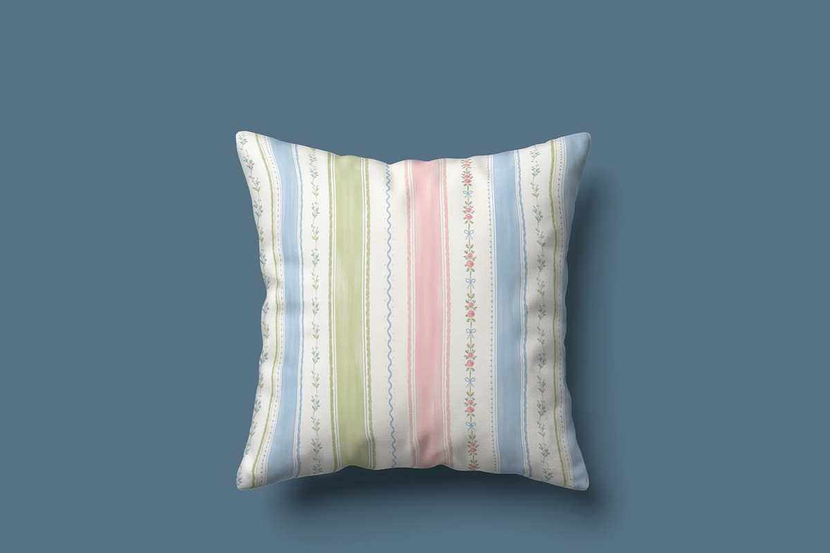 Floral Stripe Seamless Pattern, a Pattern Graphic by elif (Photo 1 of 12)