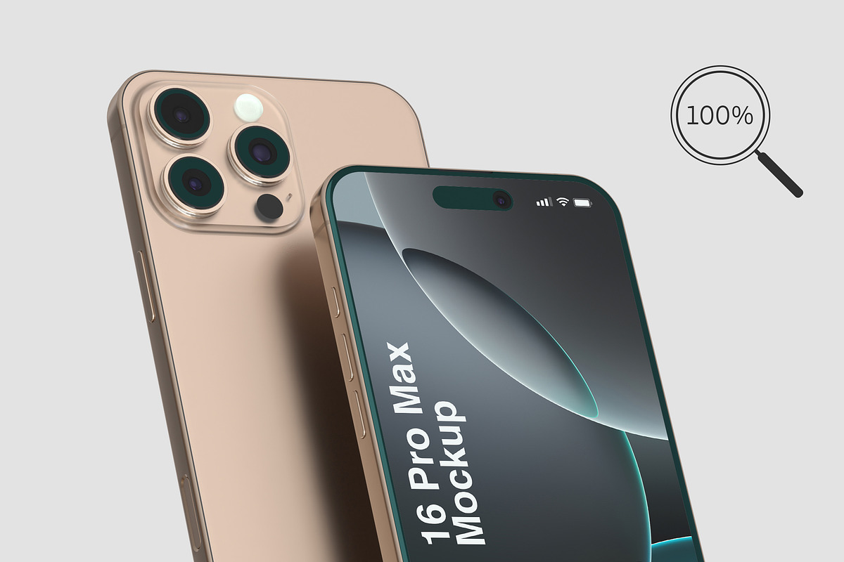 iPhone 16 Pro Max Mockups, an iPhone Mockup by graphiccrew (Photo 15 of 16)
