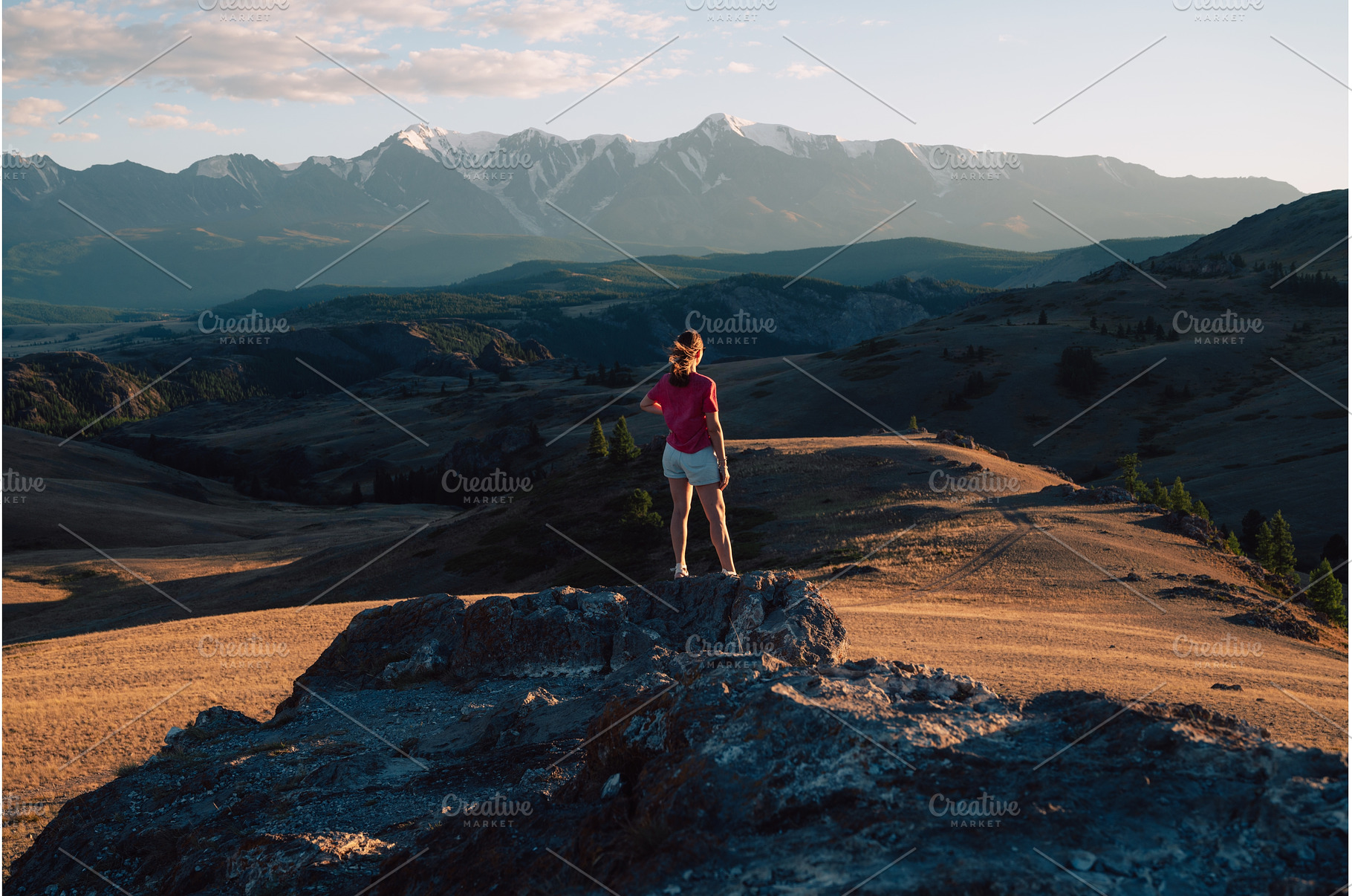 Woman Admiring Mountain Landscape at, a Person Photo by Jan Jack Russo Media
