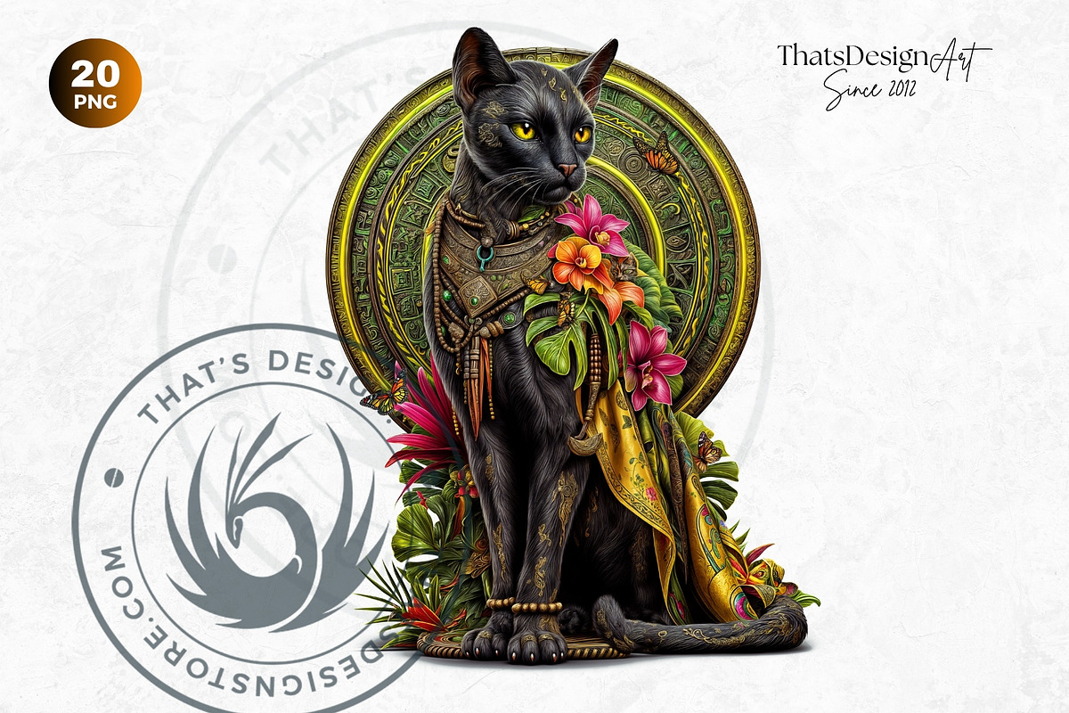 Black Cat Familiars clipart Set, an Animal Illustration by ThatsDesignArt (Photo 10 of 10)