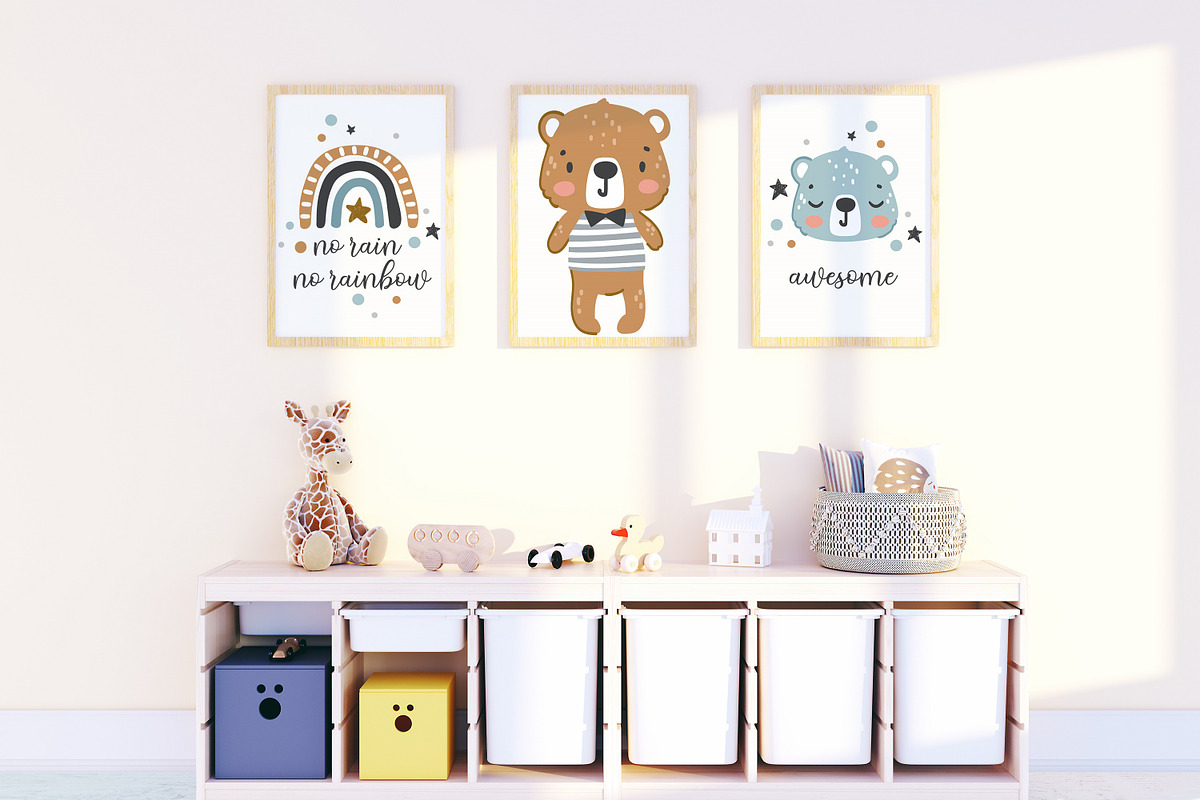Nursery frame and wall mockup bundle, a Print Template by MockupMarket (Photo 4 of 14)