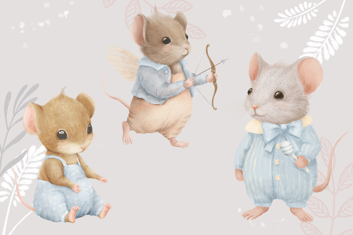 Baby Shower Baby Boy set, an Animal Illustration by AlenaVlasko stock Market (Photo 6 of 9)