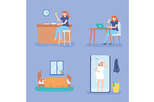 women and life activities, a Person Illustration by studiogstock