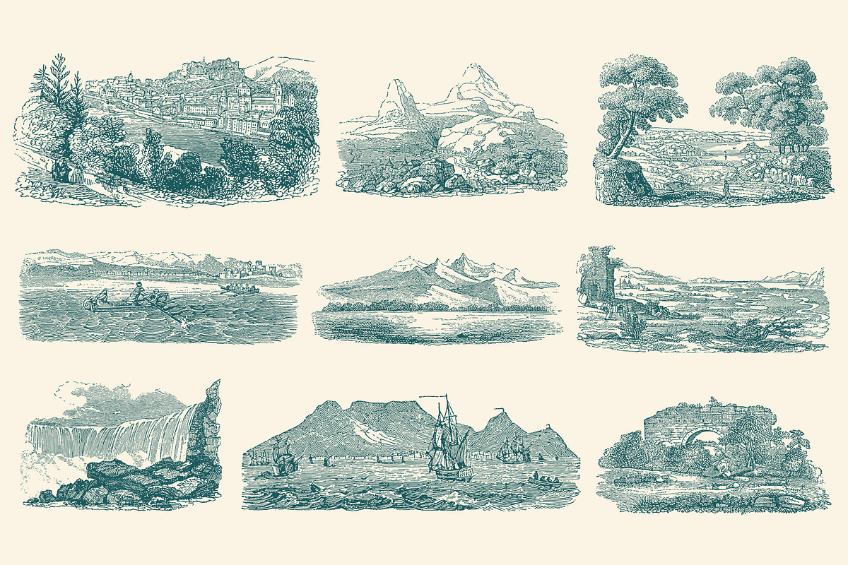 Vintage Landscape Illustrations, an Illustration by Graphic Goods (Photo 15 of 18)