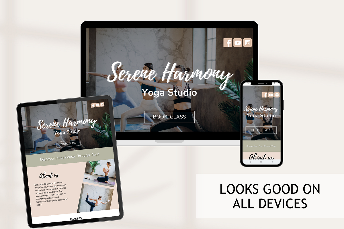 Yoga Pilates Website Template, a Landing Page Template by Mindful Digital Co. (Photo 2 of 9)