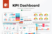 KPI Dashboard PowerPoint Template, a Presentation Template by SlideGrand (Thumbnail 1 of 6)