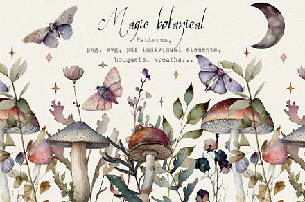 Magic botanical collection, a Decorative Illustration by marie dricot
