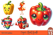 Pepper Watercolor Clipart., a Graphic by CitraGraphics (Thumbnail 1 of 3)