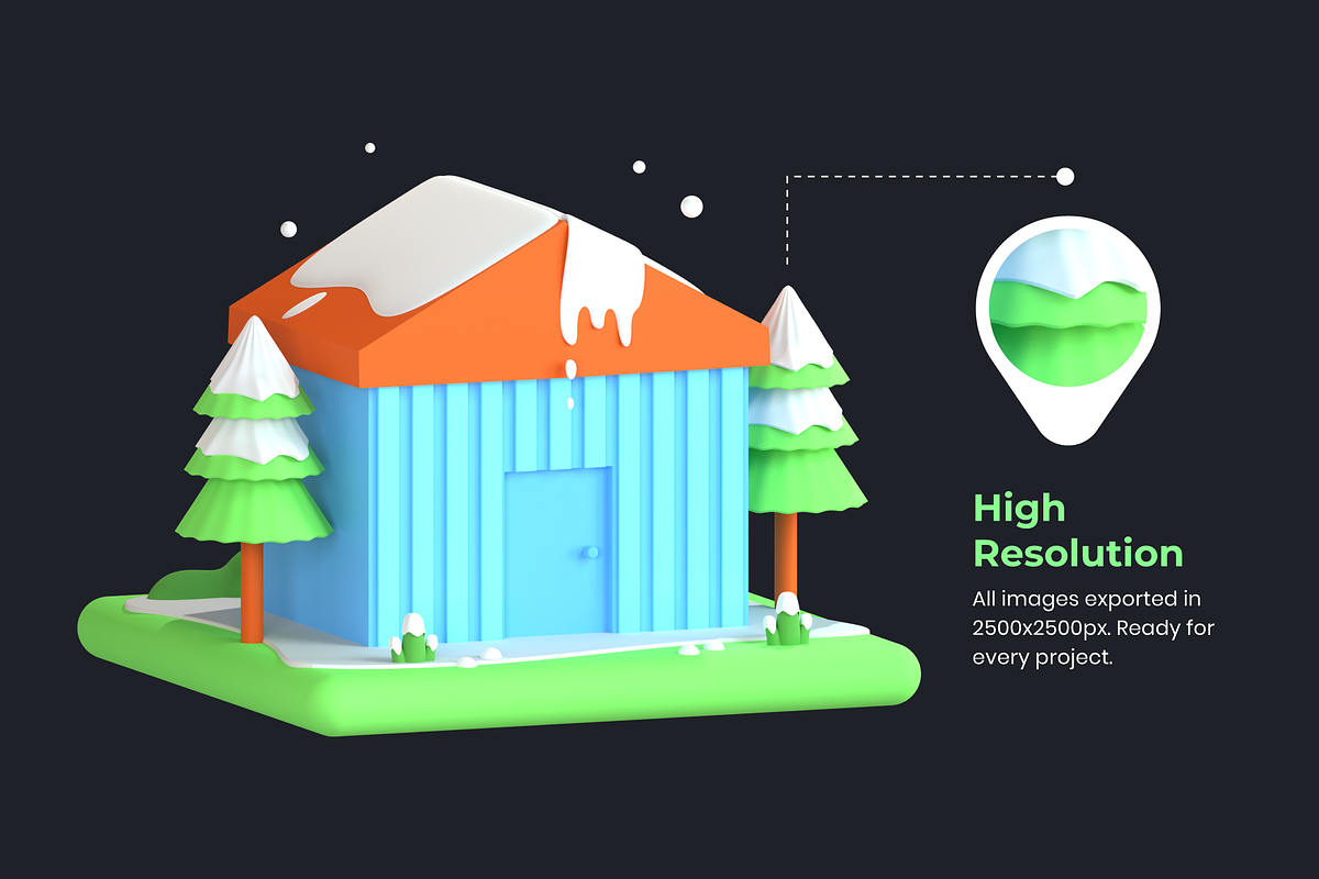 3D Nature and Environment Icons, an Environmental 3D Model by Flat Icons (Photo 5 of 8)