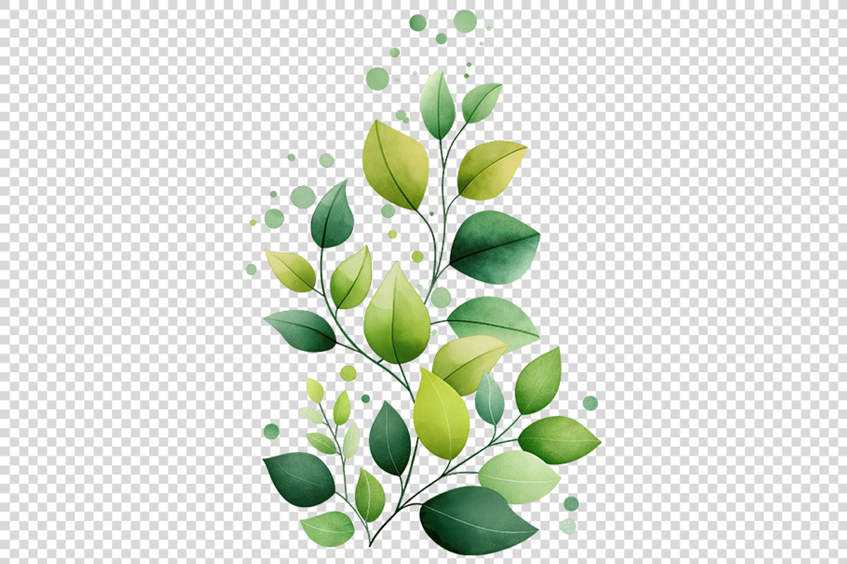 Watercolor Leaves Clipart, a Decorative Illustration by BazziBa♥ (Photo 3 of 6)