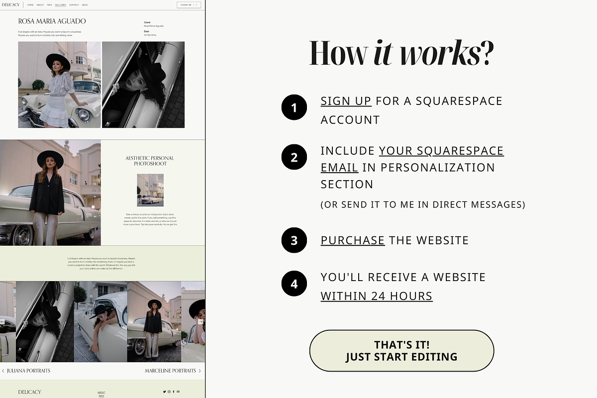 Photographer Squarespace Template, a Squarespace Template by Eden Origin Studio (Photo 5 of 11)
