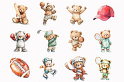 Teddy Bear Sports Clipart, an Illustration by Design Market (Thumbnail 2 of 5)