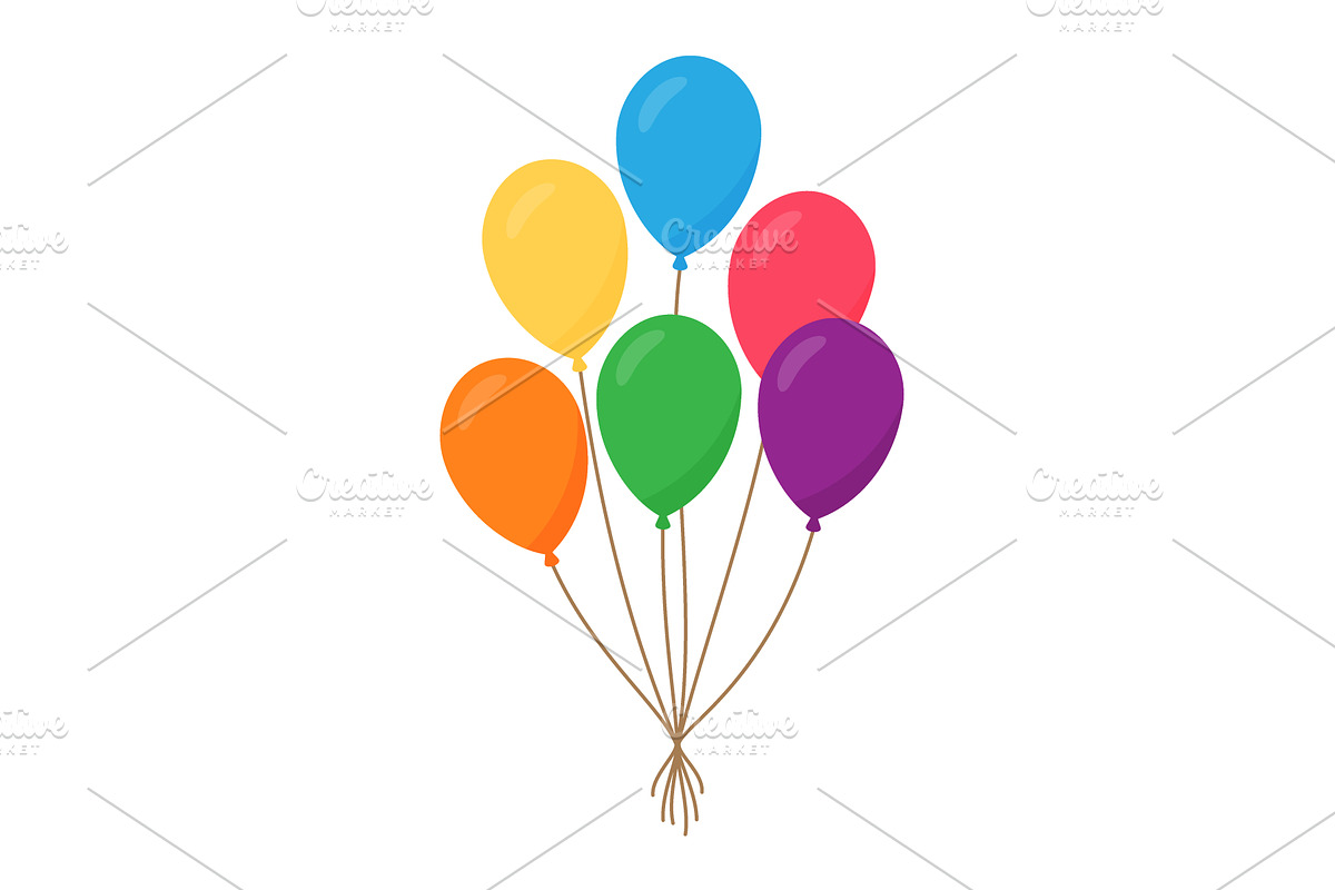 Colorful balloon bouquet, an Object Illustration by GraphiShop