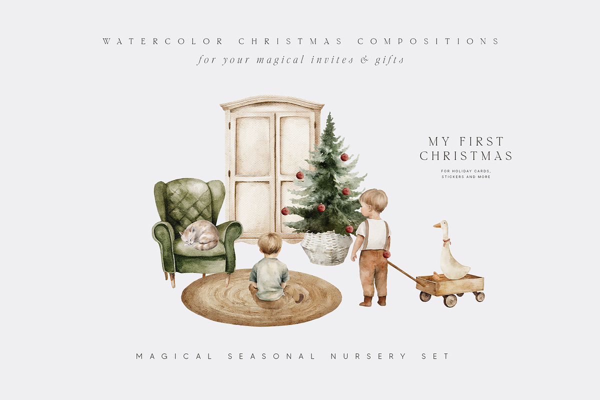 MY FIRST CHRISTMAS Watercolor Set, a Decorative Illustration by Muse Artist (Photo 6 of 25)