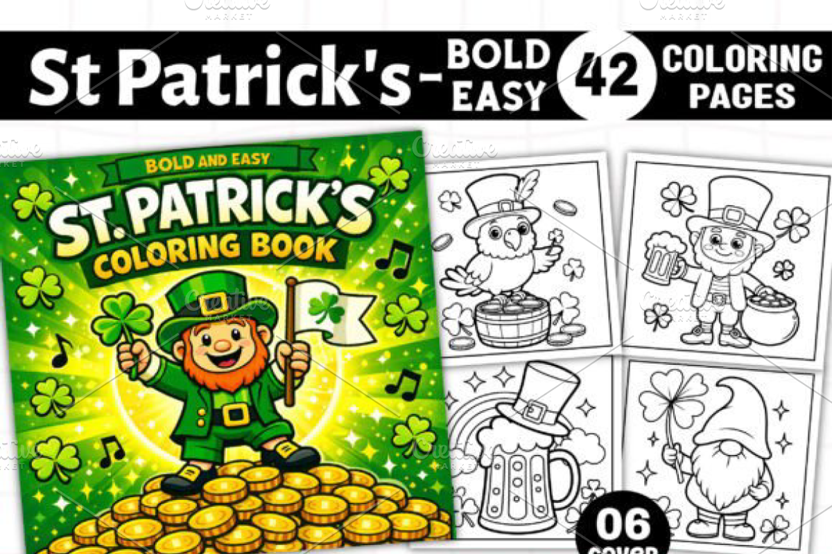 Bold and Easy St Patrick's Coloring, a Seasonal Illustration by Ink Gallery (Photo 1 of 4)
