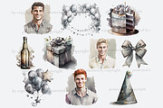 Mans Birthday PNG Files, a Person Illustration by GlamArtZhanna (Thumbnail 2 of 5)
