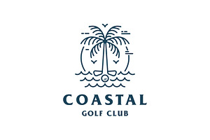 Palm Tree Beach Golf Logo, a Branding & Logo Template by Buqancreative