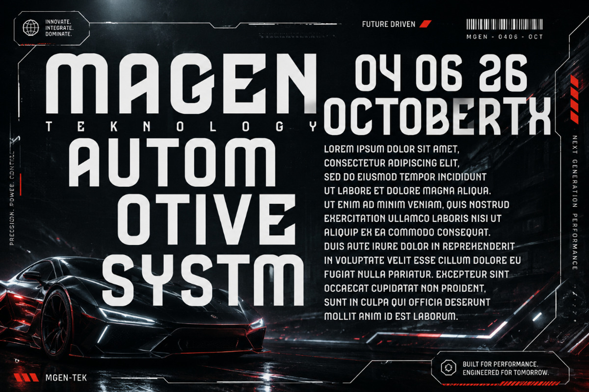 Dhypan a Futuristic Font, a Sans Serif Font by Bayuktx (Photo 7 of 8)