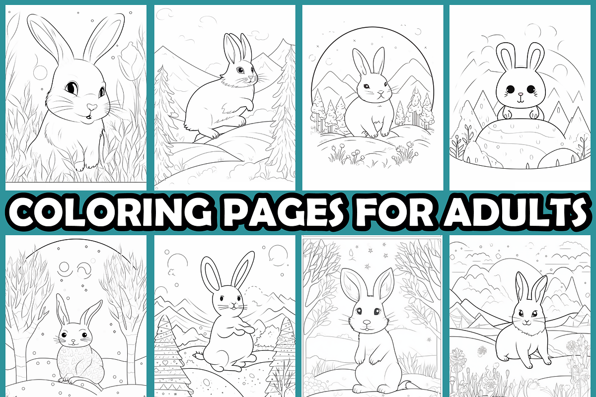 Rabbit in Winter Meadow Coloring, an Animal Illustration by martinblan (Photo 2 of 4)