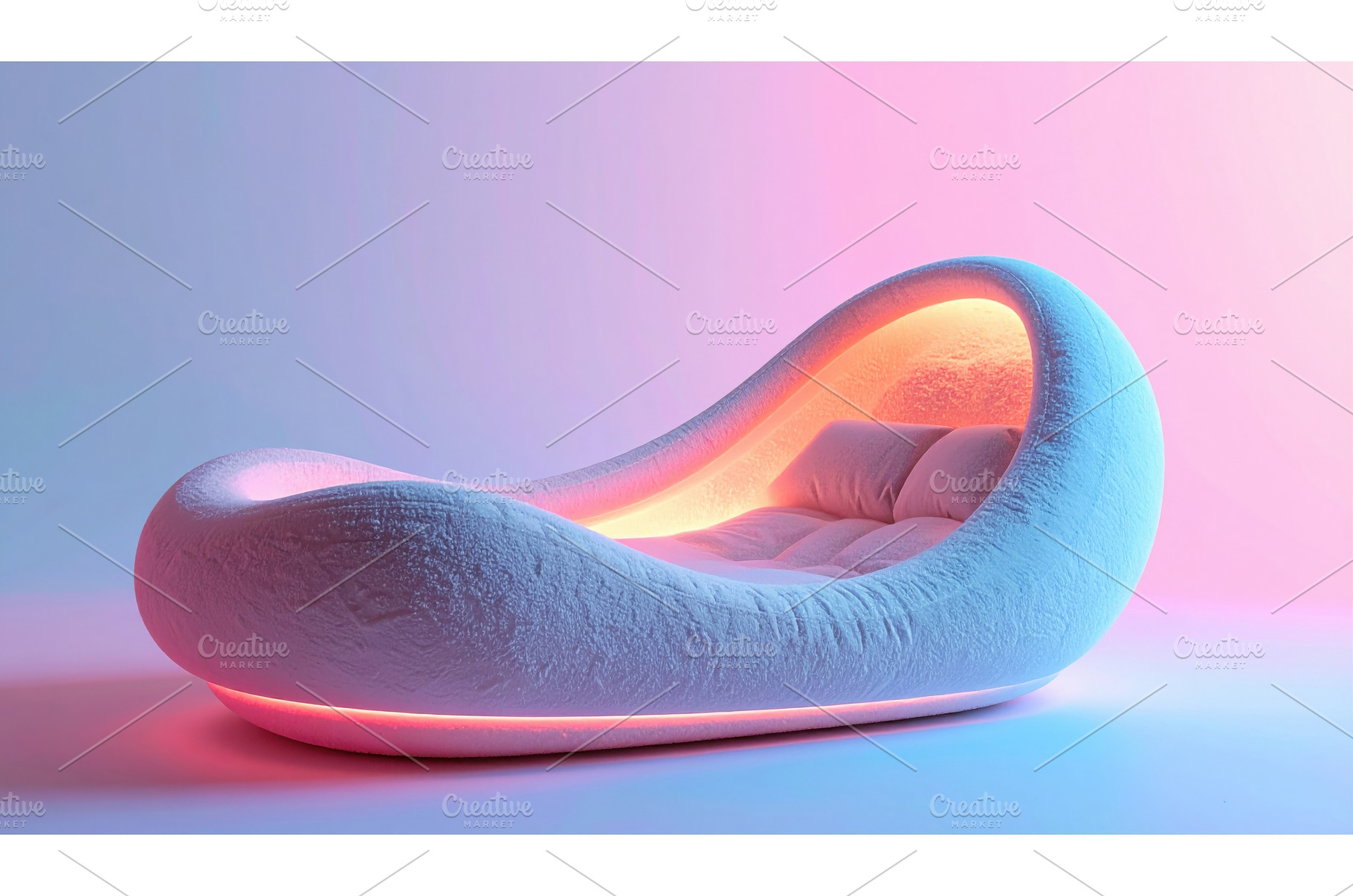 Futuristic white lounge chair with, an Arts & Entertainment Photo by Igor Tichonow
