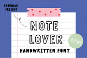 Note Lover Font, a Handwritten Font by Nyla.Studio (Thumbnail 1 of 9)