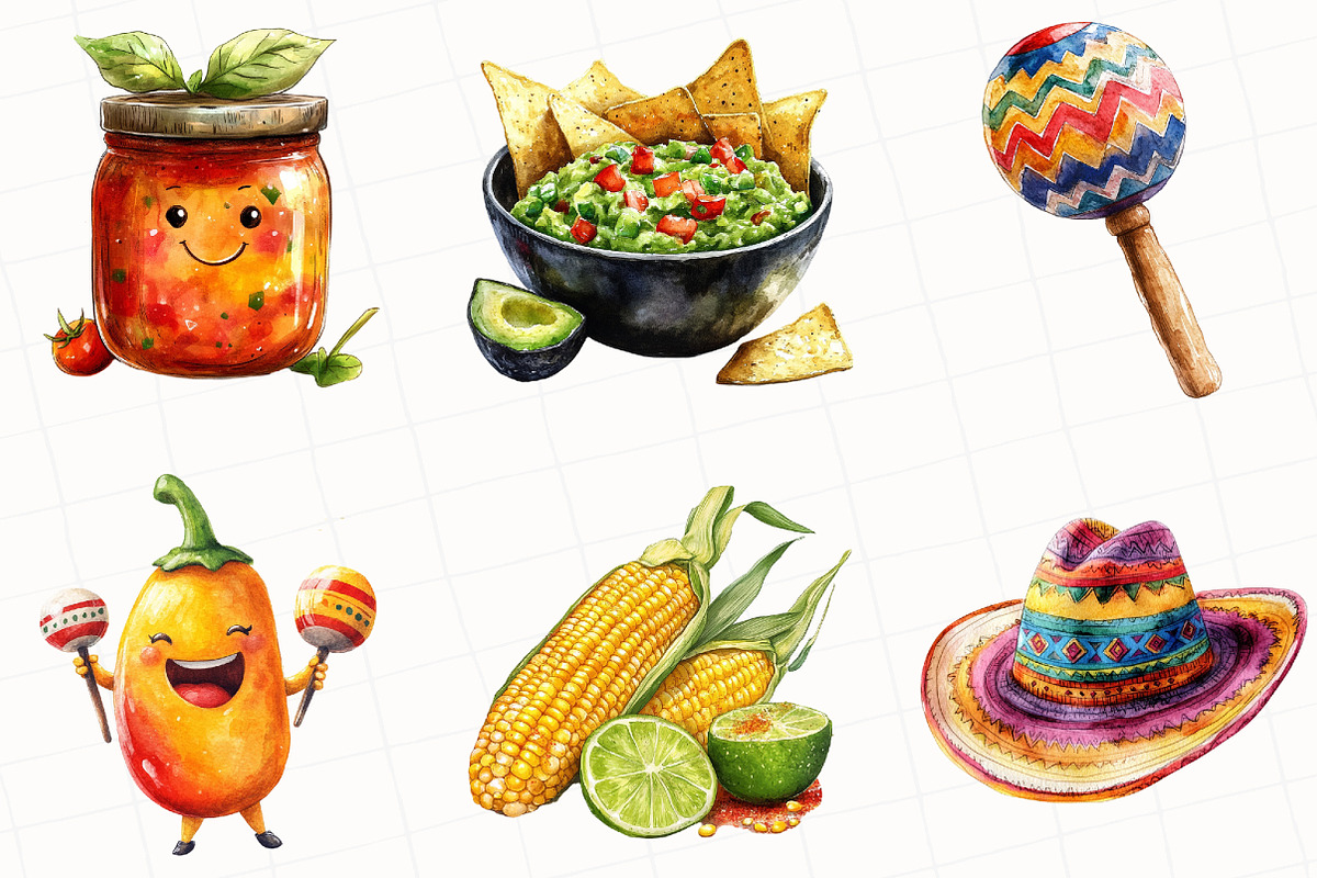 Watercolor Cinco De Mayo Clipart, an Illustration by OK Design (Photo 3 of 5)