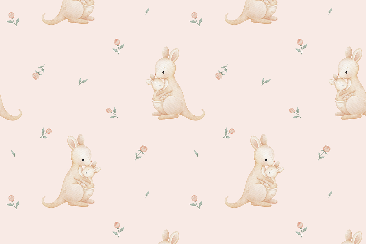 Kangaroo Cuddles – Clipart & Pattern, a Pattern Graphic by tetiartline (Photo 3 of 7)