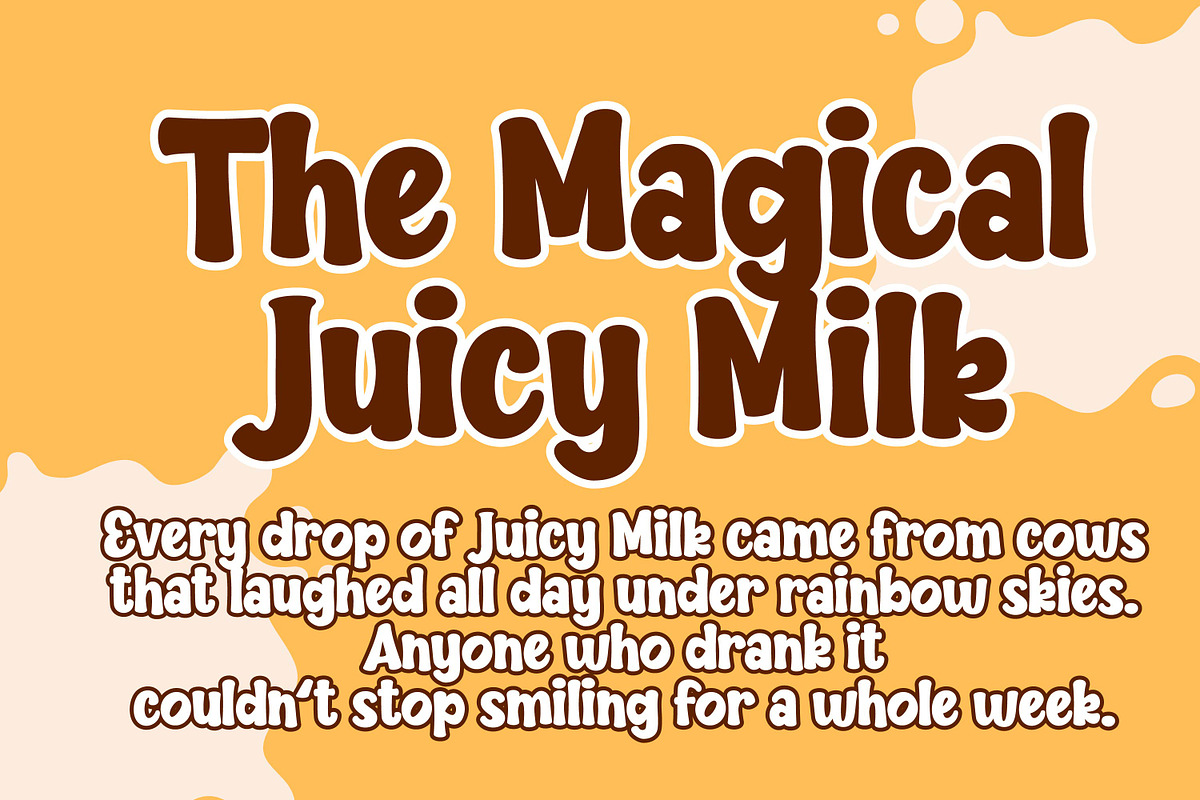 Juicy Milk - Fun Bouncy Font, a Font by Gumrega Studio (Photo 4 of 7)