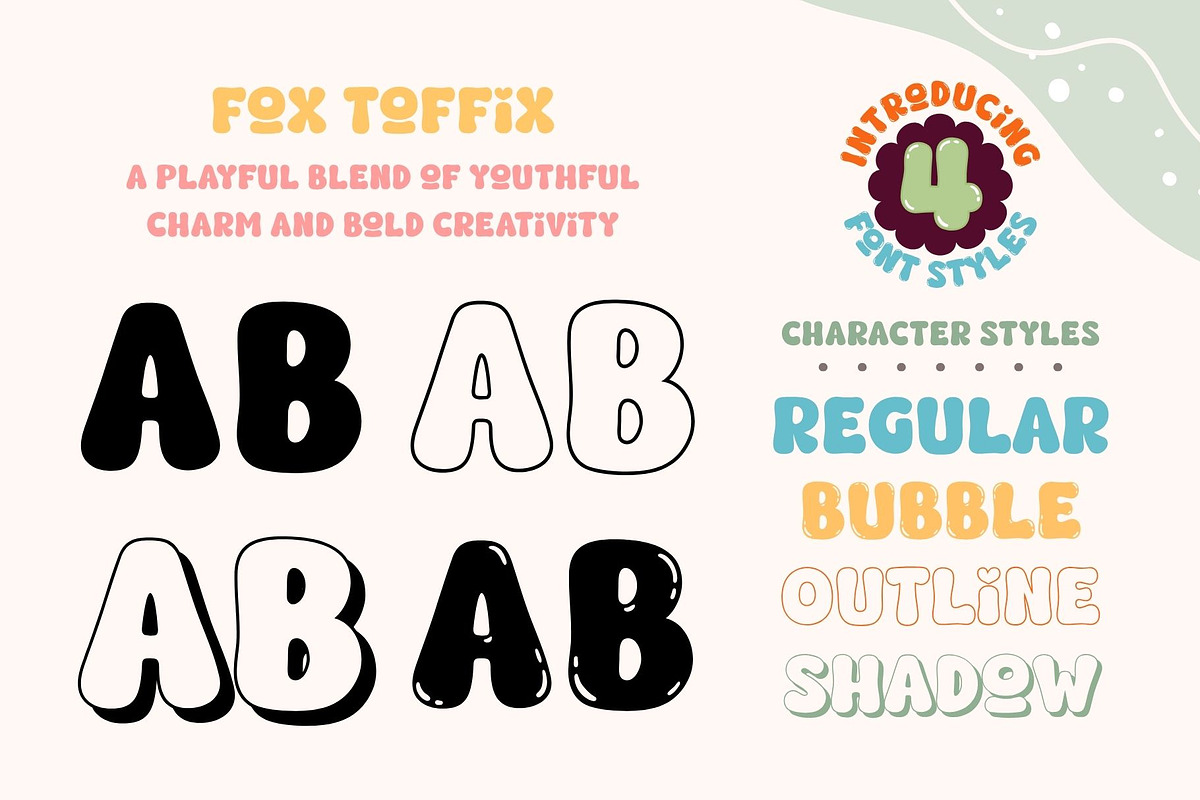 Fox Toffix: 4 Font Styles, a Handwritten Font by Fox7 By Rattana (Photo 2 of 13)
