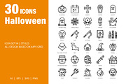 Halloween Icons Set, an Outline Icon by sripfoto (Thumbnail 2 of 2)