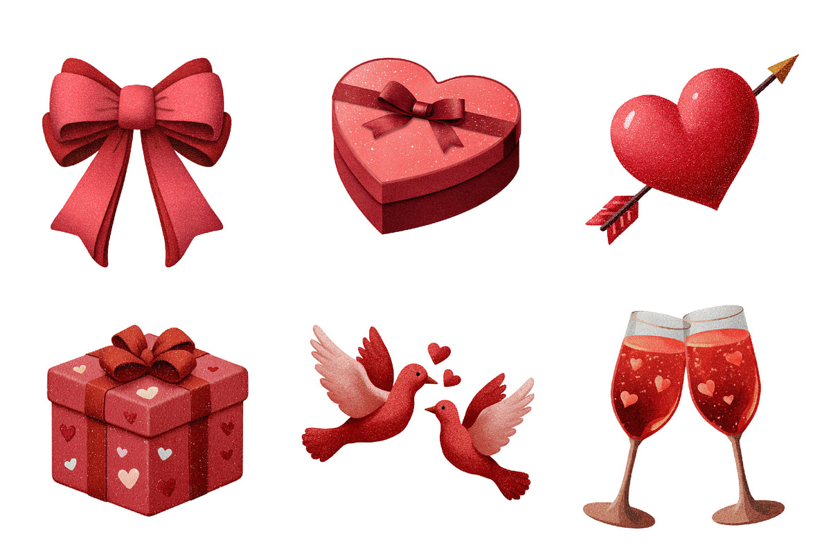 valentine clipart set, an Illustration by CreationArt (Photo 3 of 5)