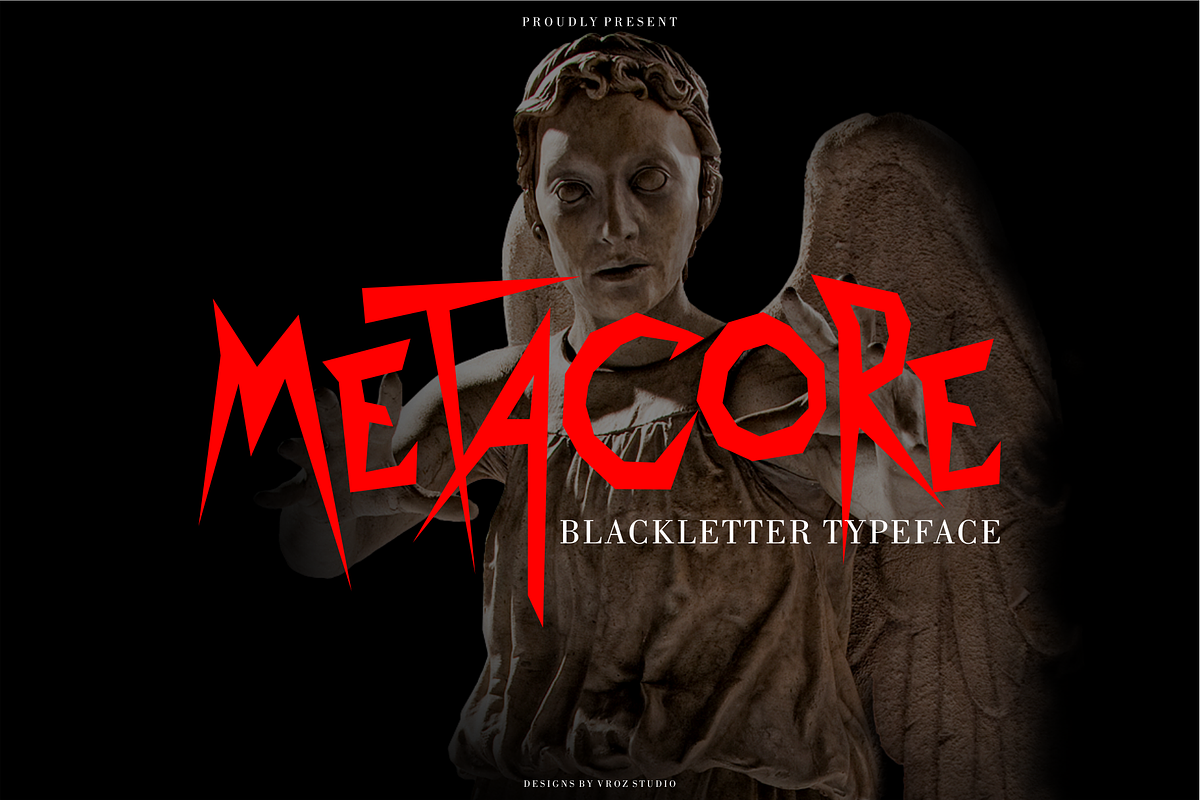 METACORE - Blackletter Typface, a Font by Vroz Studio (Photo 1 of 6)