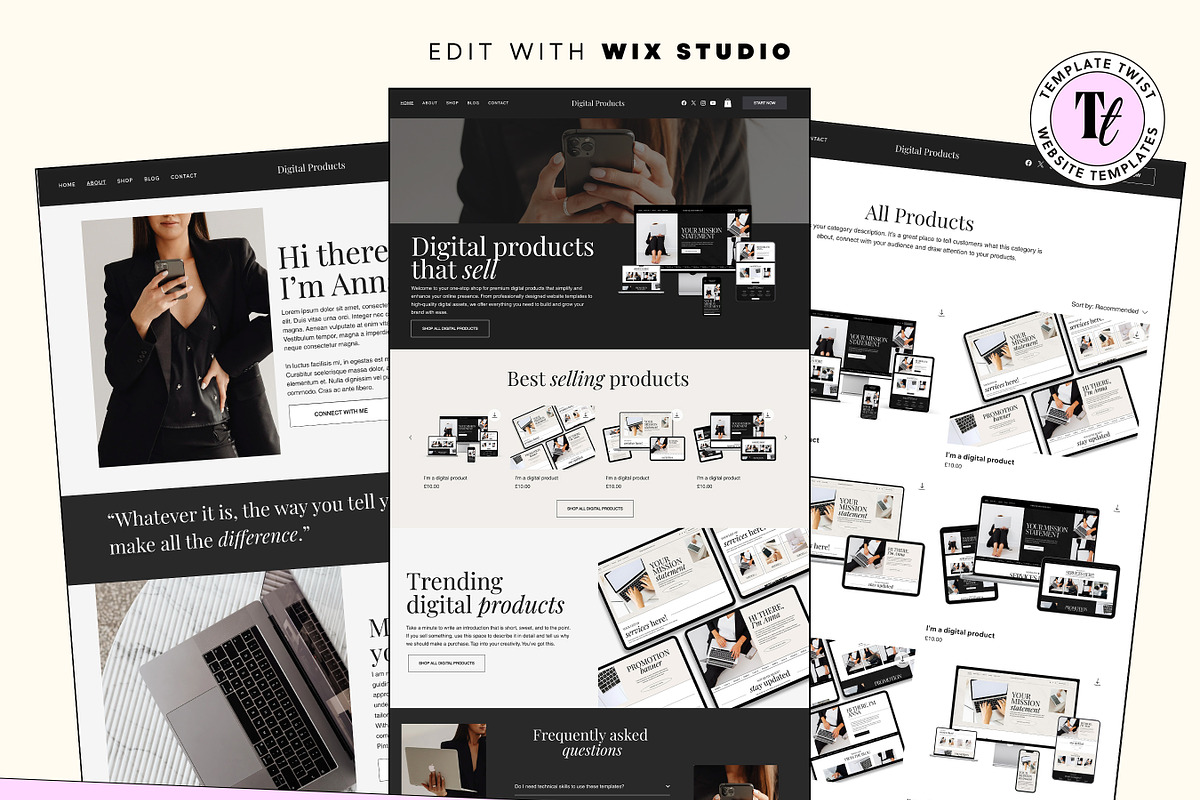 Wix Digital Products Template, a Wix Template by Template Twist Shop (Photo 2 of 10)