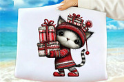 Whimsical Christmas Cat Clipart Bund, an Animal Illustration by SVGArt (Thumbnail 7 of 9)
