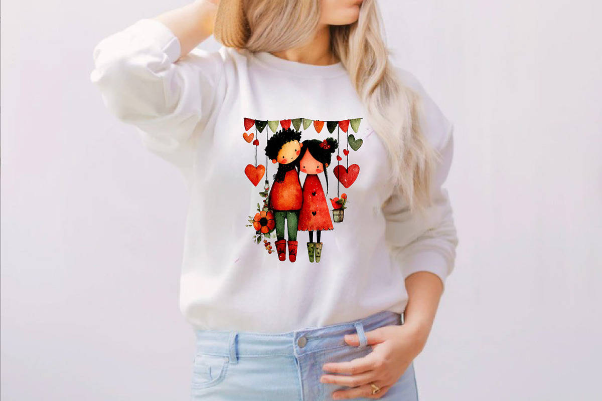 Valentine Cute Couple Clipart Bundle, an Illustration by SVGArt (Photo 6 of 8)