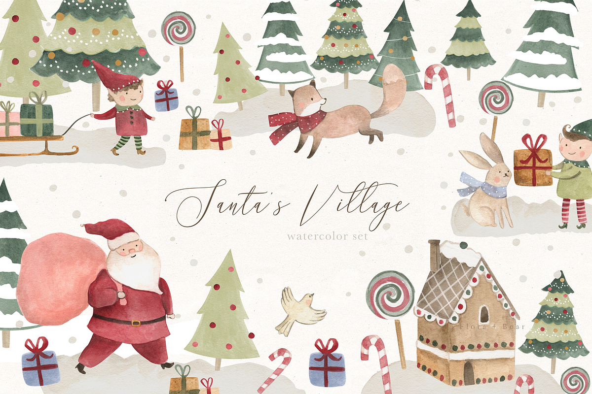Santa's Village, an Illustration by Flora+Bear (Photo 1 of 7)